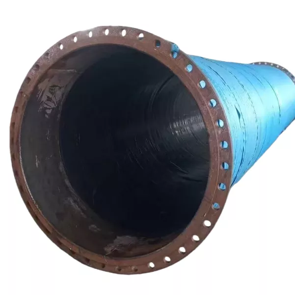 Manguera de caucho con bridas reforzada con tela de gran diámetro